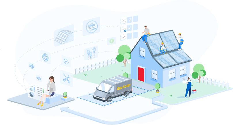 Residential Solar Panel Installers Illustration Large