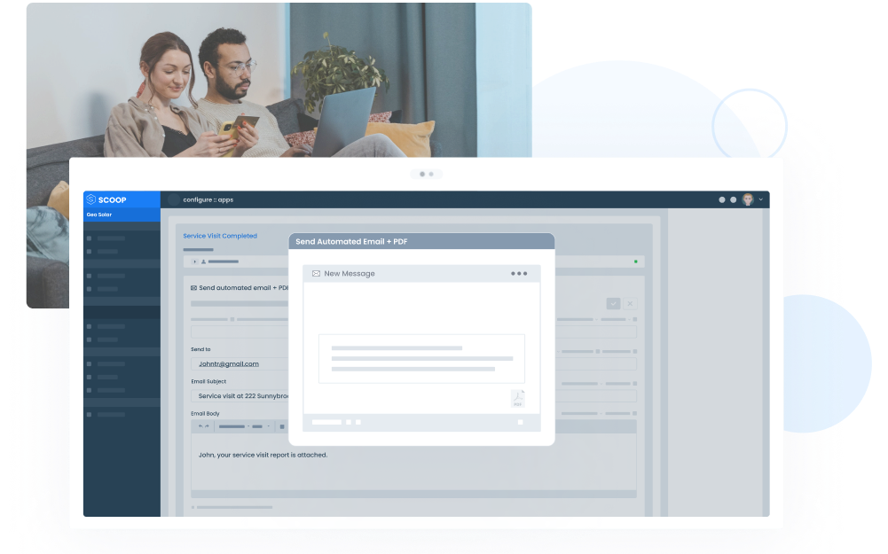 Scoop Solar Project Management Platform Send Email and PDF