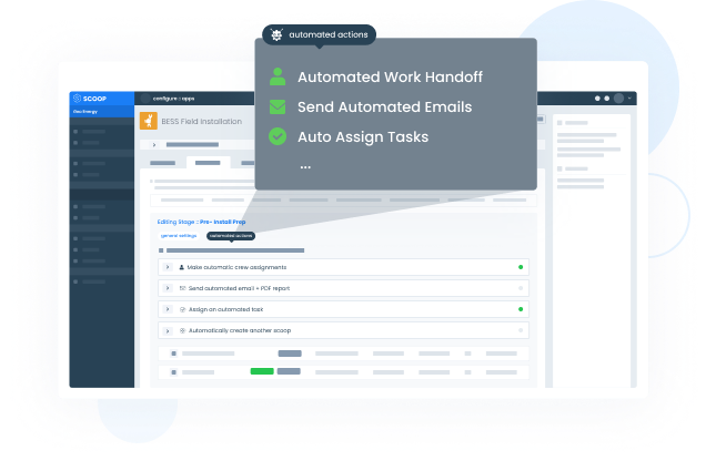 Scoop Solar Project Management Automated Actions Dashboard