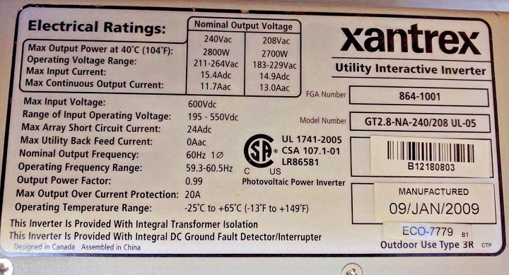 Inverter Label