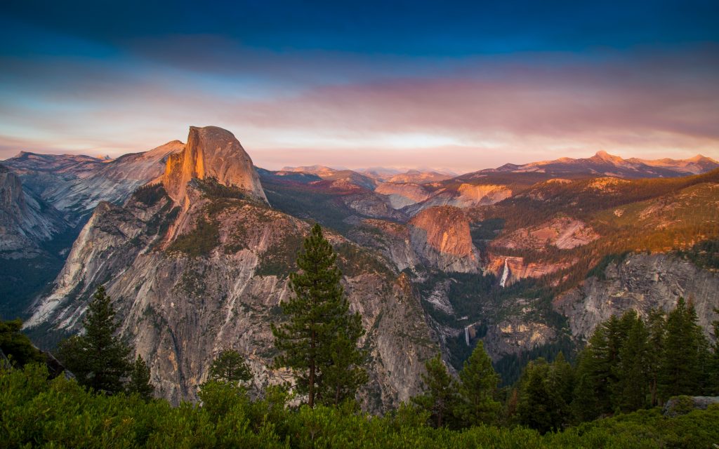 mountains sunset forest sky landscape