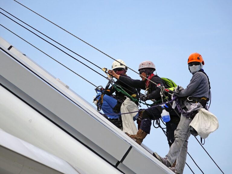 rappelling from rooftop