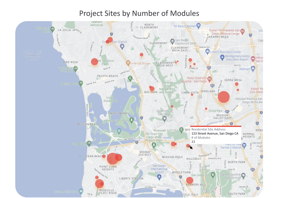 Scoop LOOXY Analytics Project Sites by Number of Modules Geo Chart