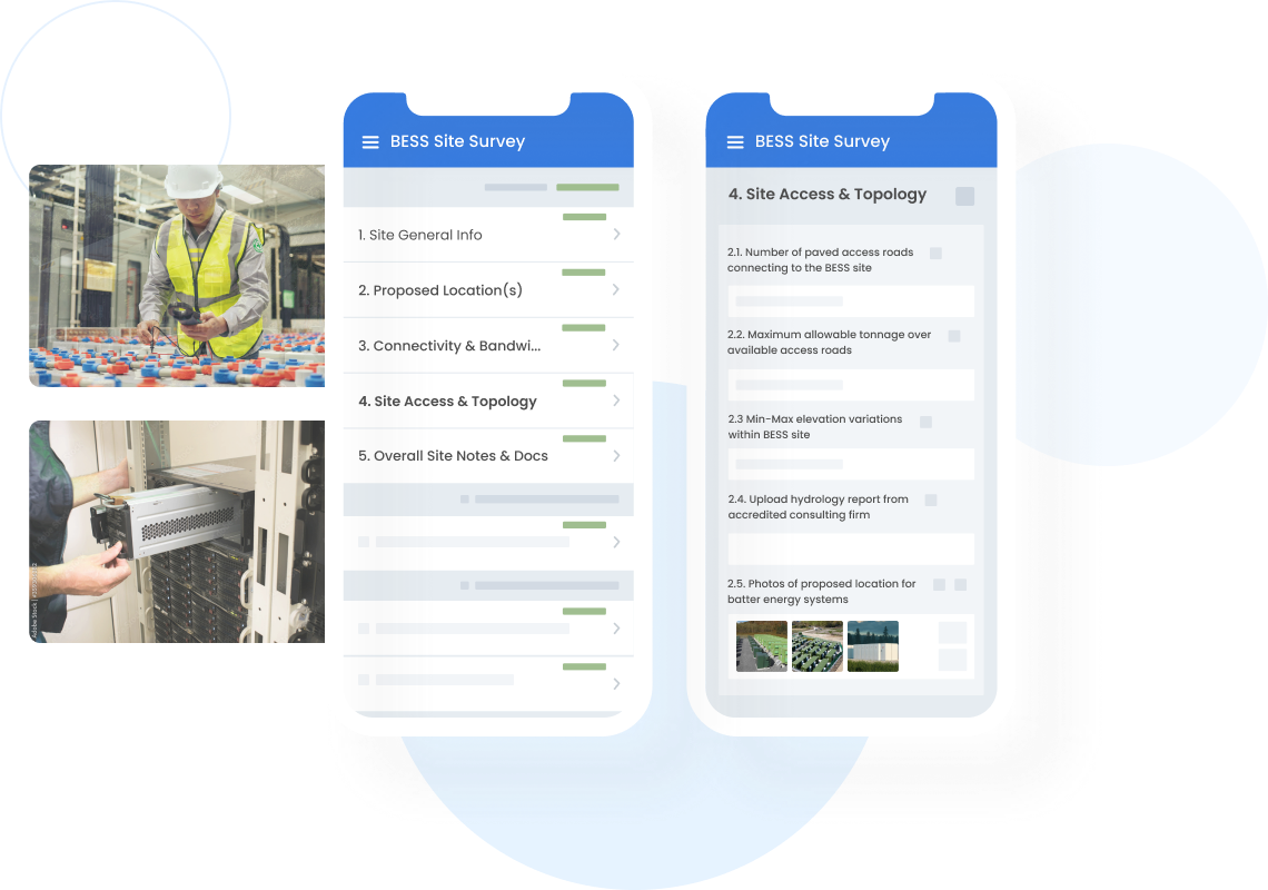 Solar Site Survey App Phone Information with Stock Photos