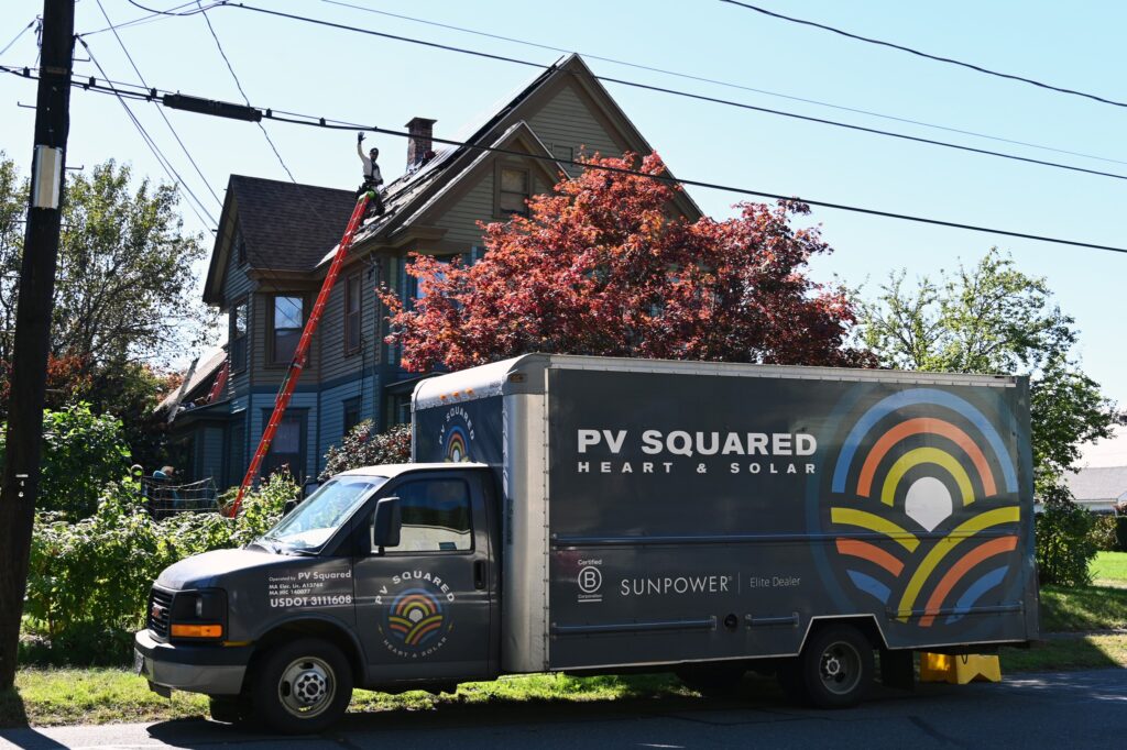 pv squared coop residential installation truck