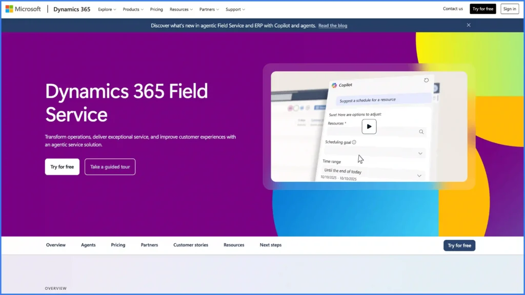 microsoft dynamic 365 field service hero image