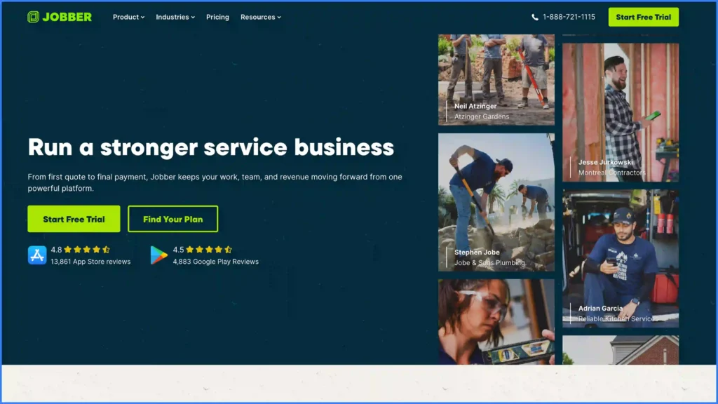 jobber hero image website